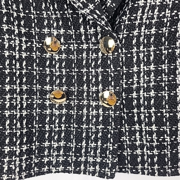 NEW Laundry by Shelli Segal Women's Double Breast Tweed Black Blazer Sz XS NWOT - Picture 4 of 11